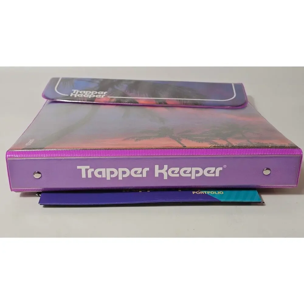 2022–2024 Mead Trapper Keeper Binder with 6 Folders – Retro 80s Style Palms